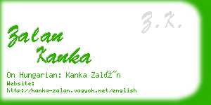 zalan kanka business card